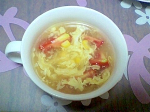 とろ～り･コーン＆トマトの中華スープ